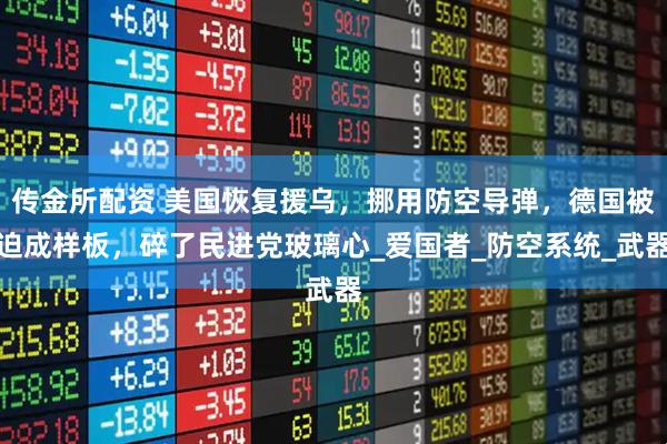 传金所配资 美国恢复援乌,挪用防空导弹,德国被迫成样板,碎了民进党玻璃心_爱国者_防空系统_武器